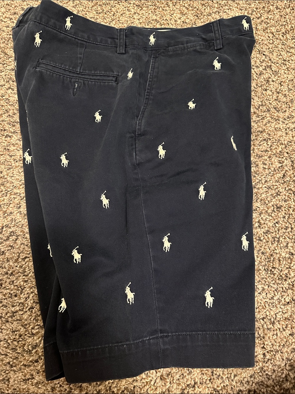 Ralph Lauren Navy Shorts with White Polo Pony Embroidery - Picture 4 of 6
